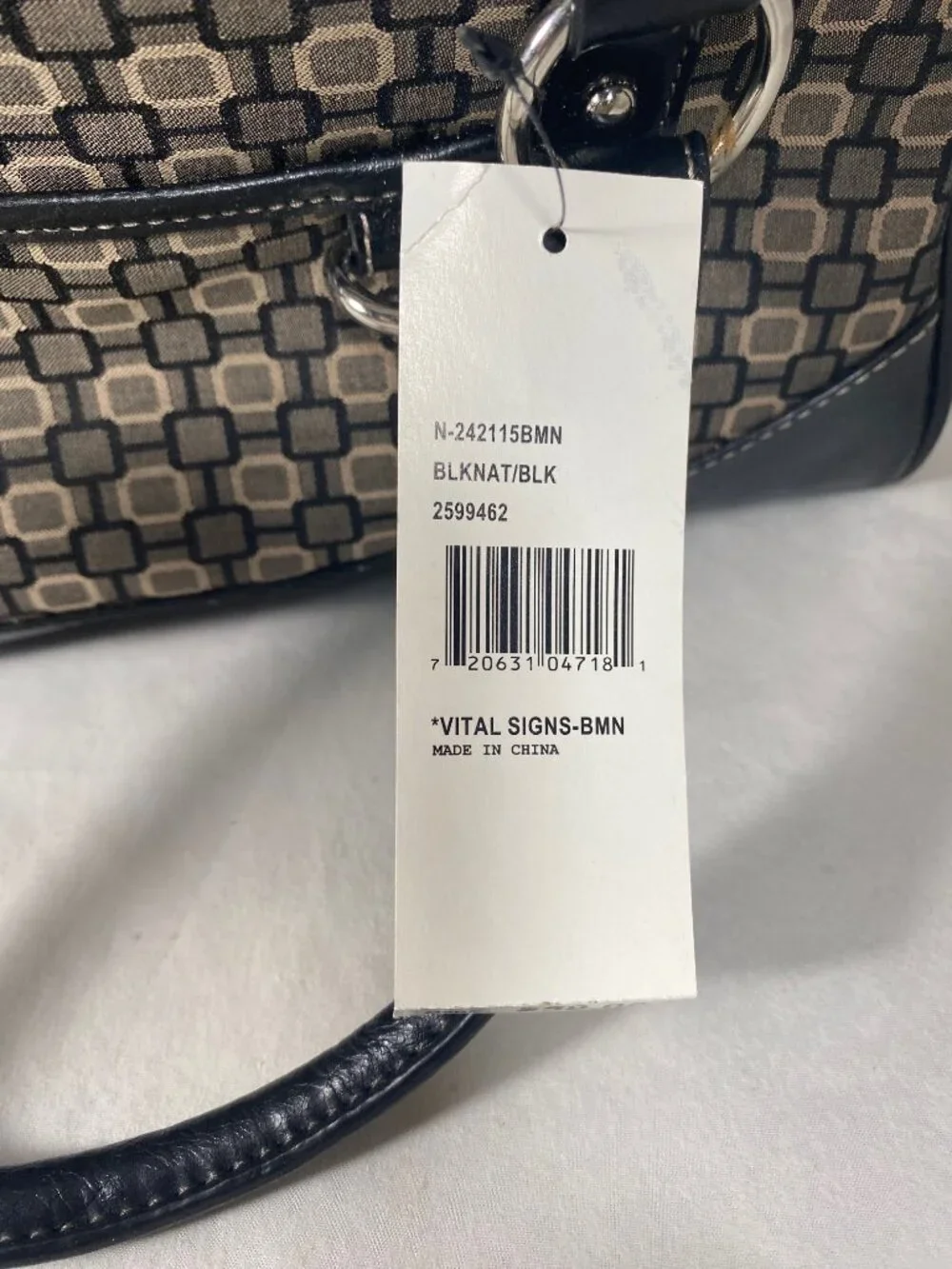 Nine West Geometric Pattern dome satchel Handbag Vintage Y2K